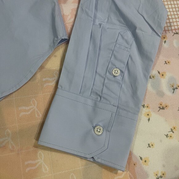 Thom Browne Womens Double Sleeve Logo Cropped Shirt - Picture 4 of 9